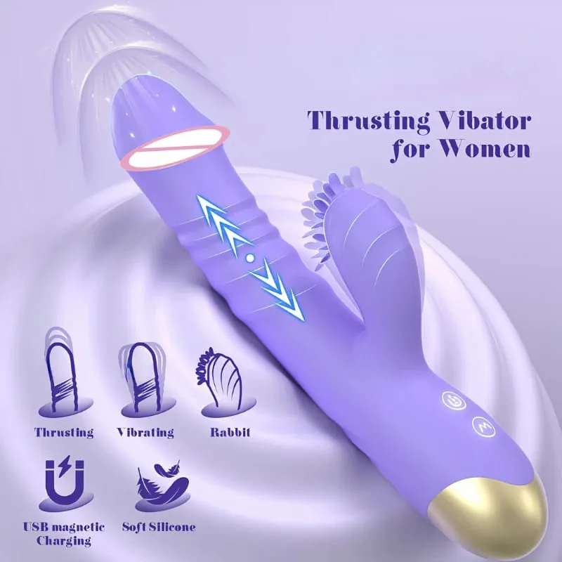Tongue Licking Vibrator For Women G-Spot Clitoral Stimulation Adult Sex Toy 10 Stretch Modes 10 Vibration Modes Thrusting Dildo — image 5