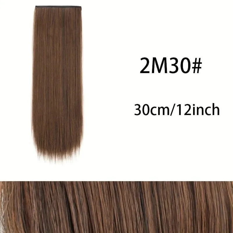 30 cm synthetisches, kurzes, gerades Pad, unsichtbare Haarverlängerung, Futter der Haaroberseite, Seitenabdeckung, Haarteil für Frauen