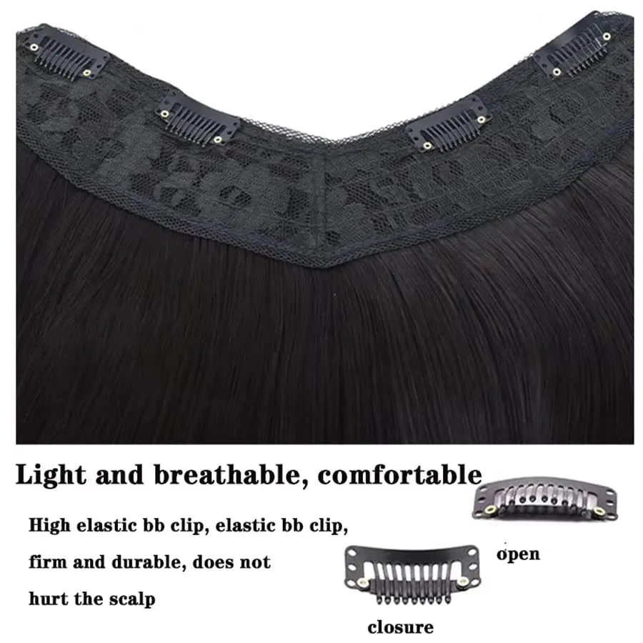 Synthetic Traceless Invisible U-shaped Long Curly Hair With Inner Buckle Extension Wig For Girl Daily Party Christmas Halloween — image 5