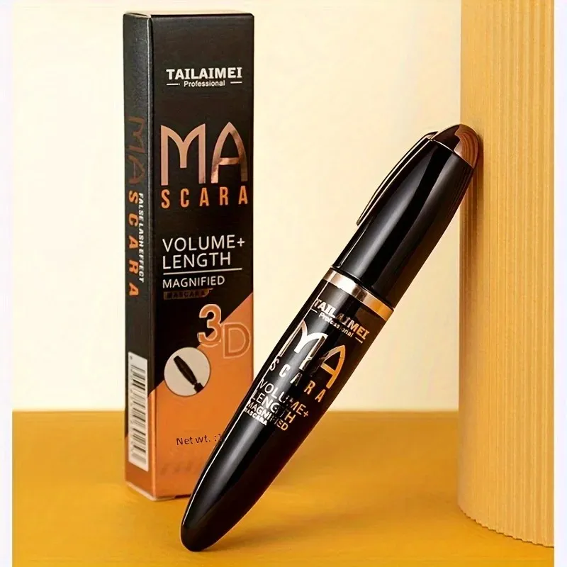 1 PC Hindi tinatablan ng tubig 3D Mascara Makapal Mahaba Mabaho-proof Mabilog na Naka-encrypt na Pangmatagalang Curling Malaking Makeup sa Mata na may 360° Spiral Brush — image 4