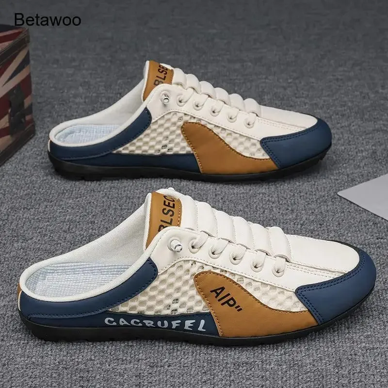 Backless Slip On Half Slide Sneakers for Men Breathable Mesh Casual Shoes — image 2