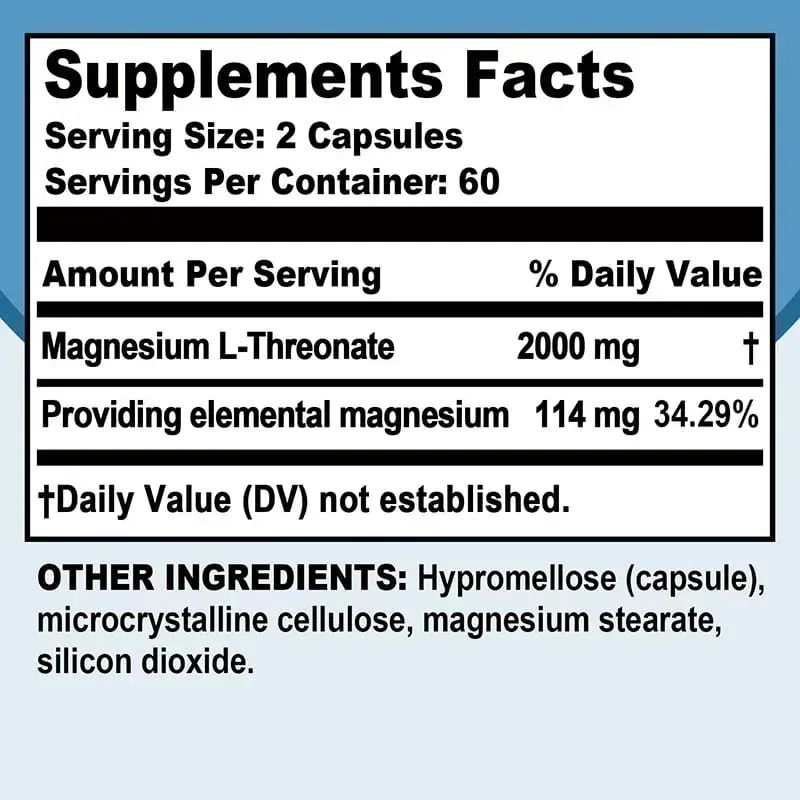 Magnesium L Threonate Supplement - Muscle Strength Bone and Joint Health Focus and Memory Enhancer Supports Nerve FunctionSup — image 3