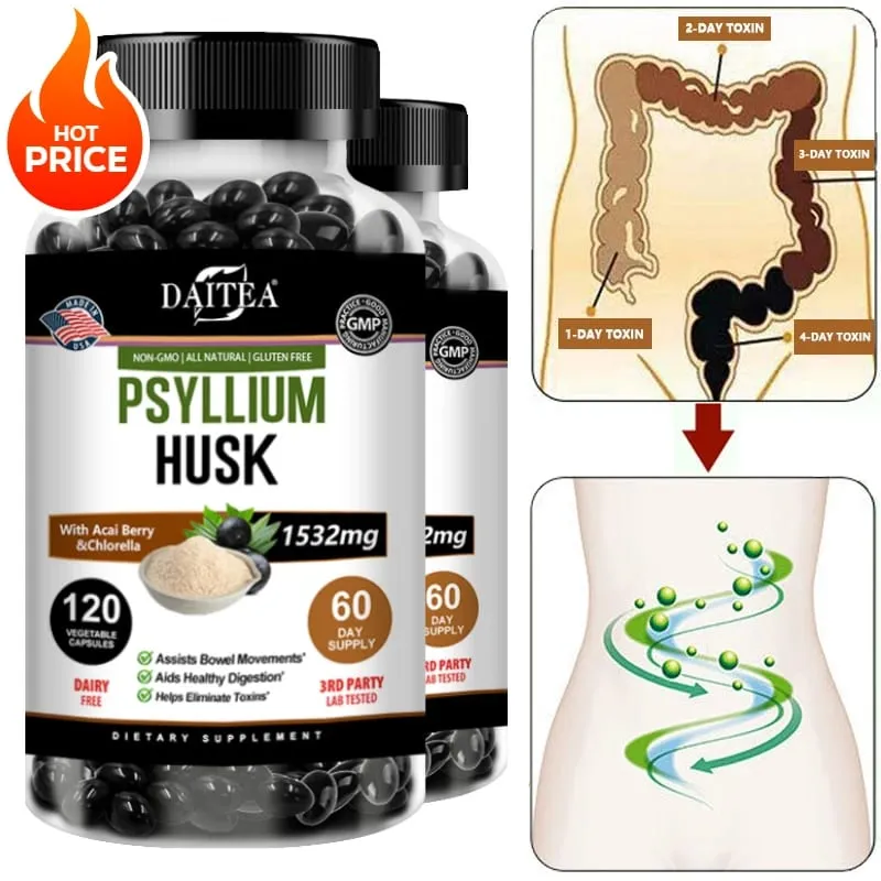 Psyllium Husk - Contains Natural Psyllium Husks To Benefit Intestinal and Digestive Health and Enhance Immunity — image 2