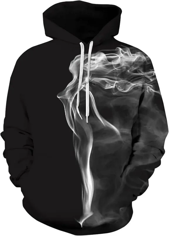 Sweat à capuche graphique pour hommes, sweat à capuche imprimé nouveauté unisexe, sweat-shirt à motif 3D avec poche, sweat à capuche graphique chaud à manches longues Me — image 13
