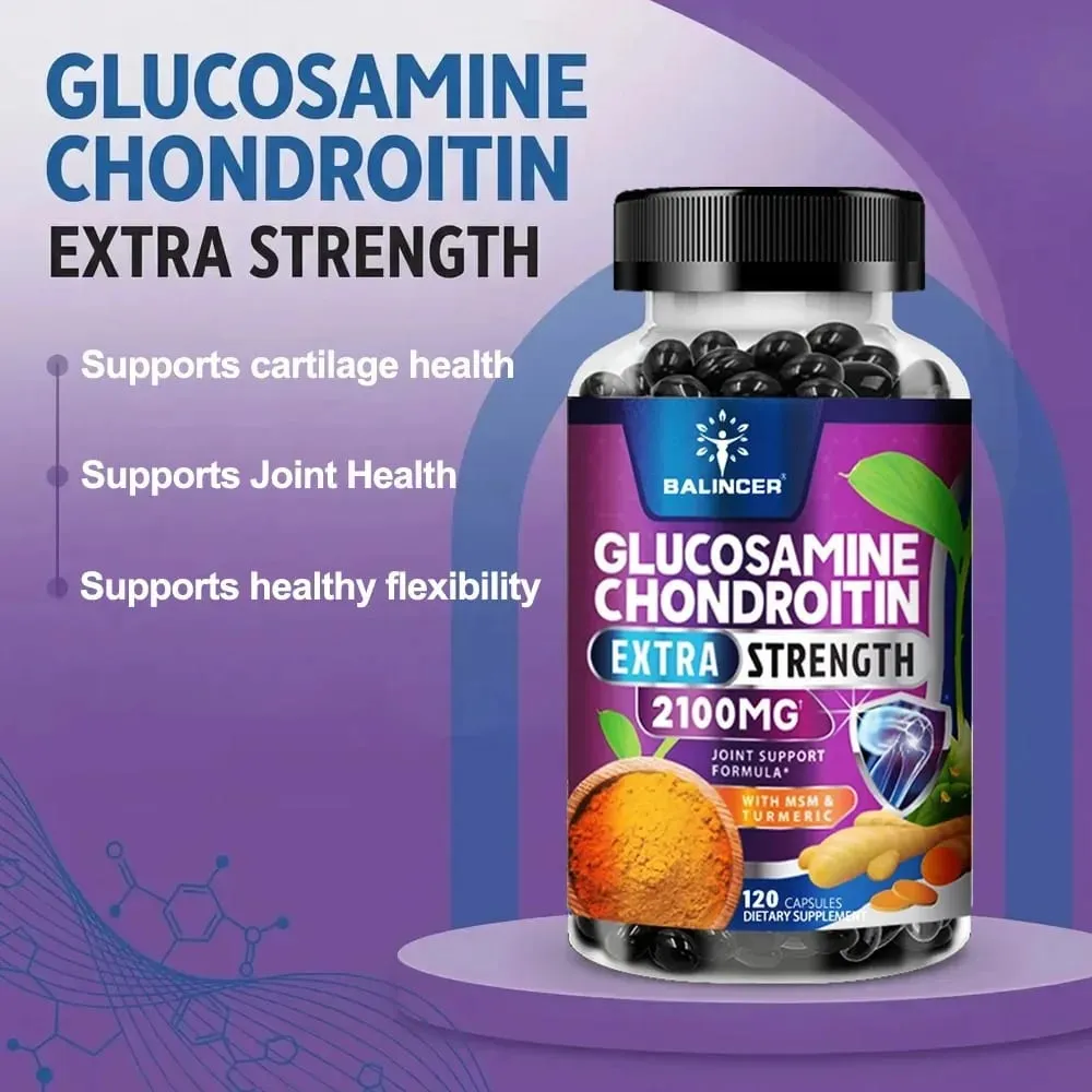 Glucosamine Chondroitin Turmeric & MSM - Joint Health Supplement Antioxidant Helps Relieve Back Knees and Hand Pain — image 3