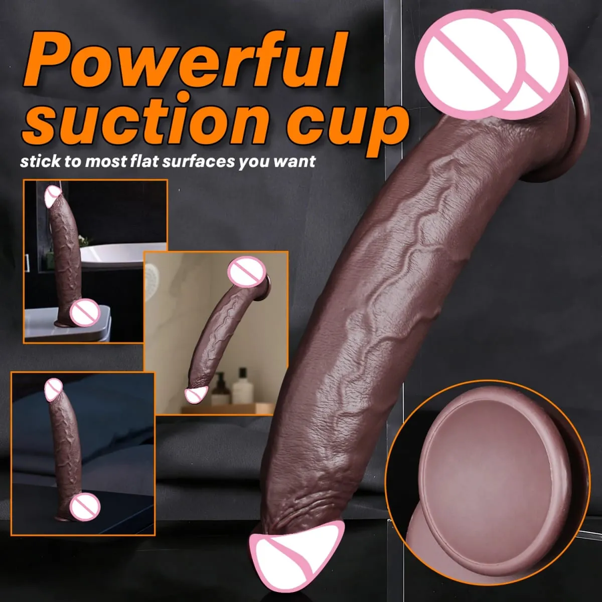 Huge Black Dildos Adult Sex Toys for Women Realistic Dildo Double Layered Liquid Silicone Thick Penis Woman Masturbation Penis — image 6