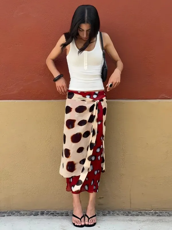 Trendy Slip Dress Animal Print V-neck Ruched Drawstring Sexy Maxi Women Dresses Beach Vacation Stylish Retro Summer Party Outfit — image 8