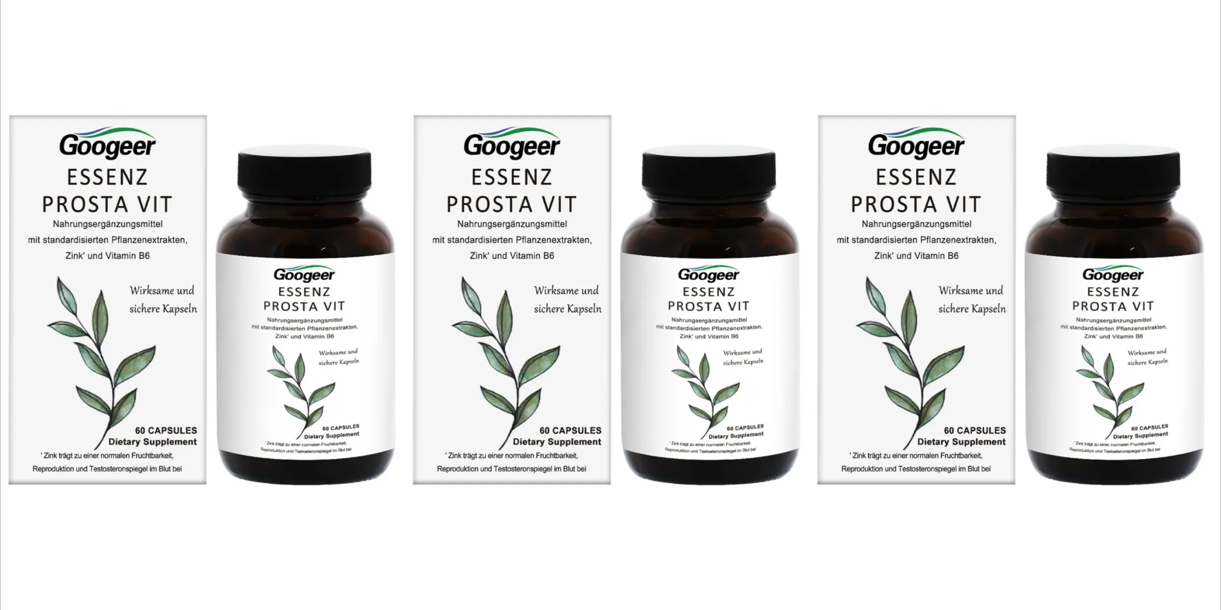 Googeer Men's Prosta Vit Essenz Capsules Bladder & Urinary Tract Health Support with Zinc Vitamin B6 Saw Palmetto 60 Count — image 8