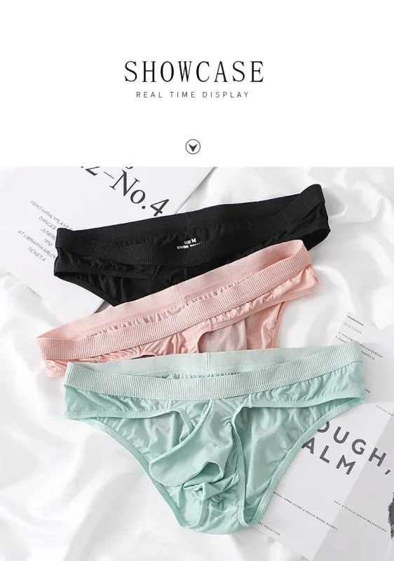 Men's Ice Silk Briefs Summer Transparent Seamless Quick-drying Man Breathable Panties Ultra-thin Underwear — image 17