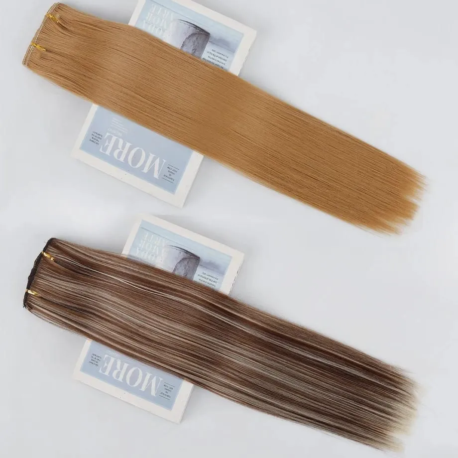 24 Inch 8Pcs Clip in Hair Extensions Long Straight Hair Extensions Soft Synthetic Hairpieces for Women Daily Fashion Hairstyle — image 7