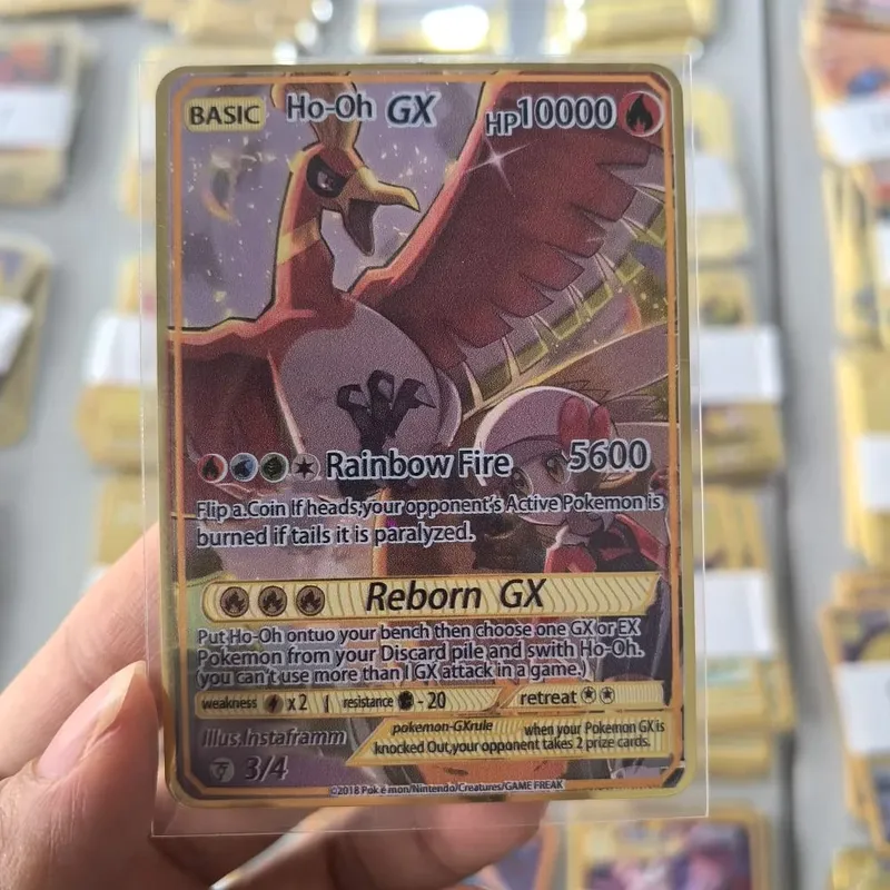 10000HP Charizard Vmax Pokemon การ์ดโลหะการ์ดภาษาอังกฤษ Arceus GX Vstar V Golden Limited เด็กของขวัญเกม Battle Collection การ์ด