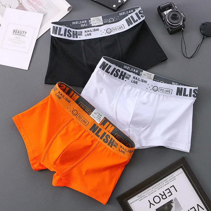 [Bloom the love] Jenama Solid 1pcs/3pcs Boxer Lelaki Seluar Dalam Kapas Boxershort Mens Boxers Man Cuecas Masculina Saiz M-3XL nl-112