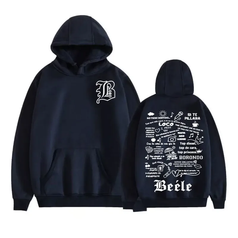 Rapper Beele Borondo Tour 2025 Print Hoodies Men Women Comfort Fleece Long Sleeve Pullovers Harajuku Hip Hop Fashion Sweatshirts — image 4