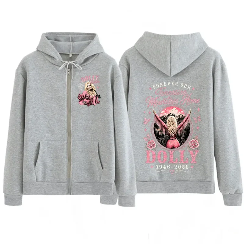 Dolly Parton Tribute 1946-2026 Country Music Zipper Hoodies Men Women Fashion Casual Zip Up Hooded Sweatshirts Jackets Coats — image 5
