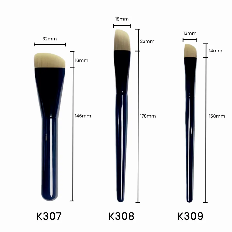 Black Curved Foundation Makeup Brushes Blush Beauty Foundation Facial Mask Care Lotion Make Up Brush Tools — image 2