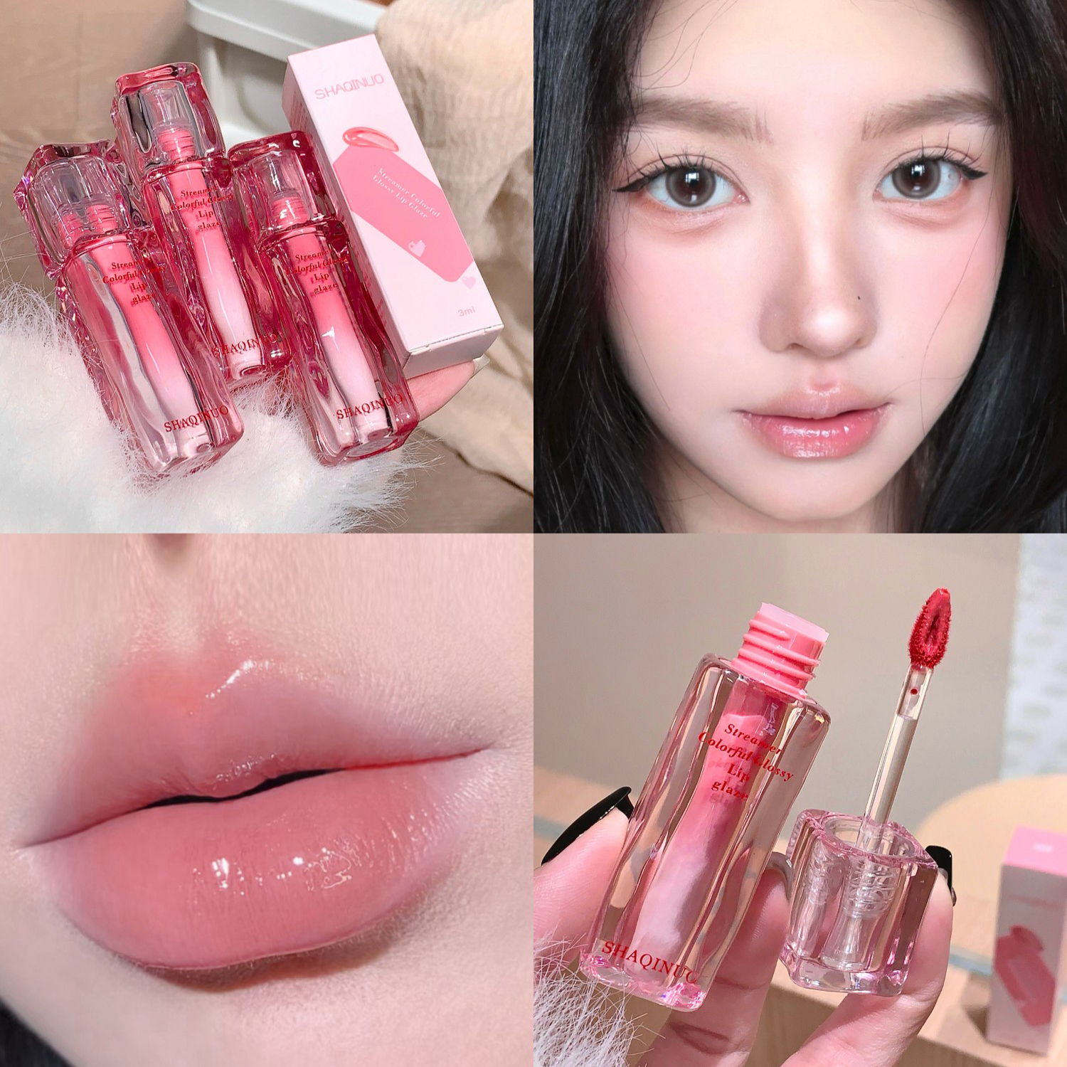 Water Gloss Lip Glaze Cermin Melembapkan Gemuk Tidak Melekat Cawan Jeli Gincu Cecair Lutsinar Tahan Lama Warna Minyak Mekap Bibir