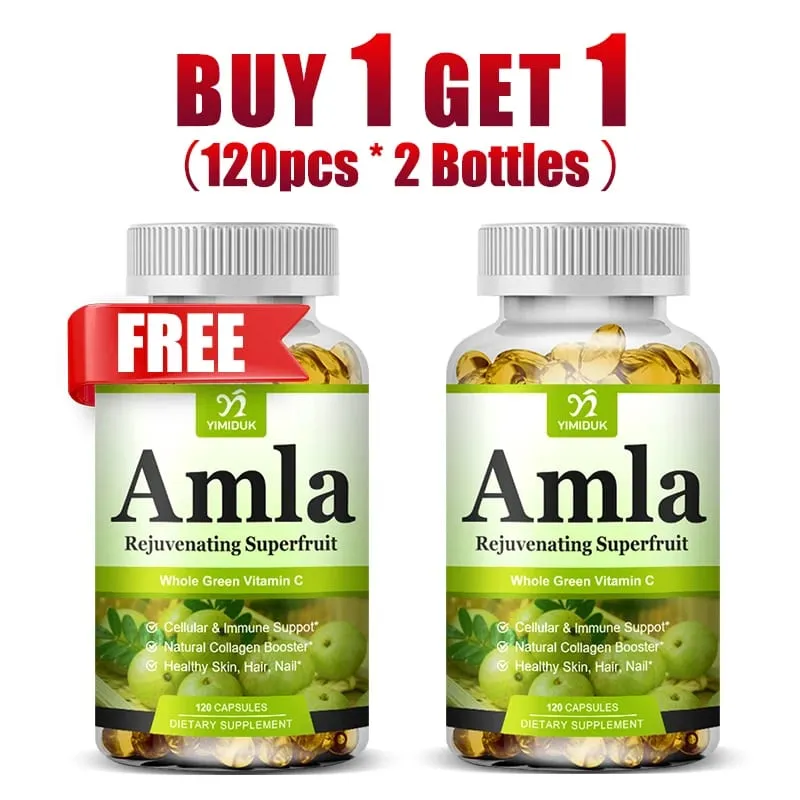 Buy 1 Get 1 Free! Pure Amla Capsules Helps Maintain Healthy Glucose Levels Metabolic Balance Improves Complexion from Within