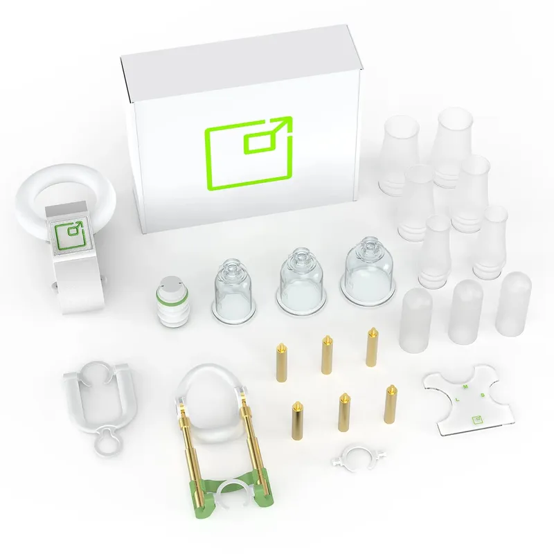 Male Penis Enlargement Training Set with Adjustable Vacuum Cup Design And Metal Holder for Lasting Power New Design
