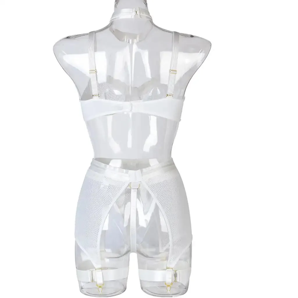 Underwear Set Polyester Mesh Lingerie Set Women See Through Bralette for Valentine's Dates Night