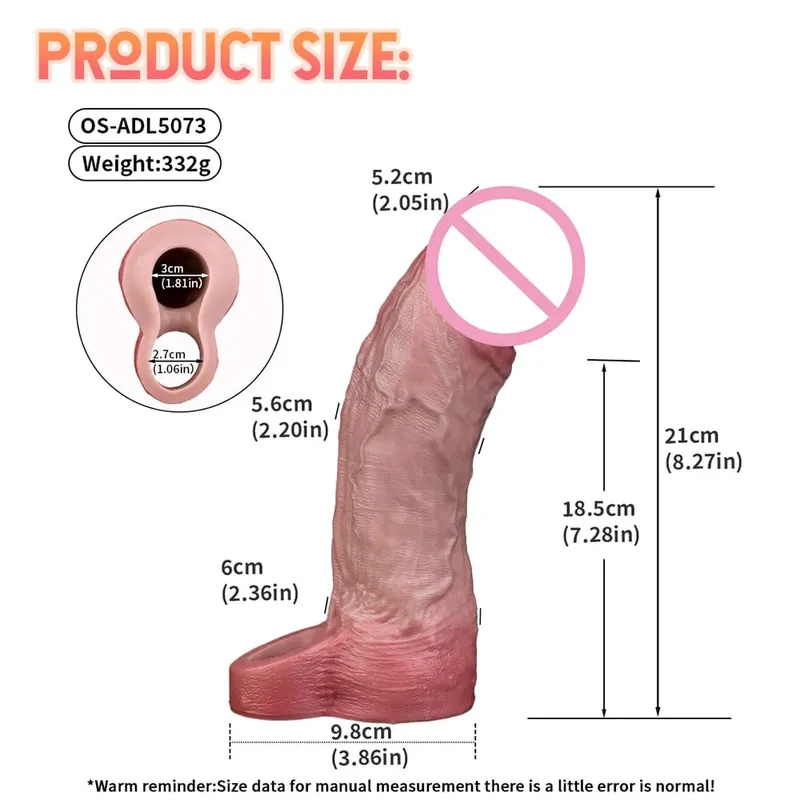 Penis Extender Device Cover Sleeve Girth Enhancement Pleasure Dildo Sheath Adult Sex Toys For Men Reusable Condom 18+ — image 8