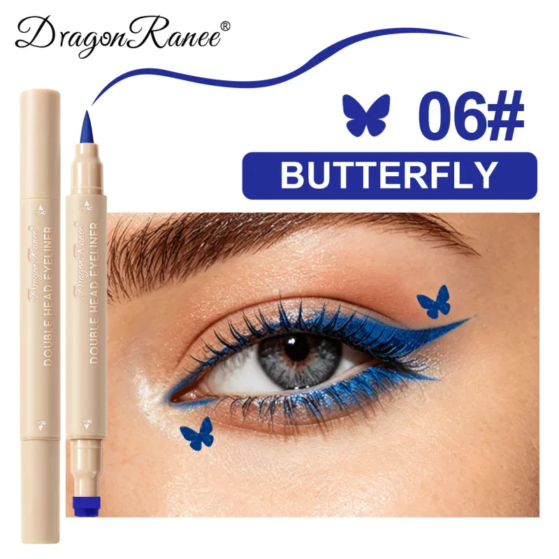 2-in-1 Dual-Ended Stamp Eyeliner Pen 20 Colors Waterproof Liquid Eyeliner with Stamp Tip Quick Dry Eye Makeup for Beginners — image 14