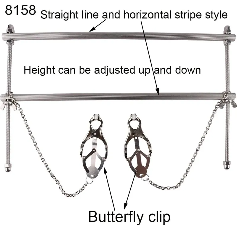Stainless Steel Breast Bondage Chest Clamp Nipples Massager Strapon Metal Bra Nipple Teating BDSM Sex Toys For Women Men