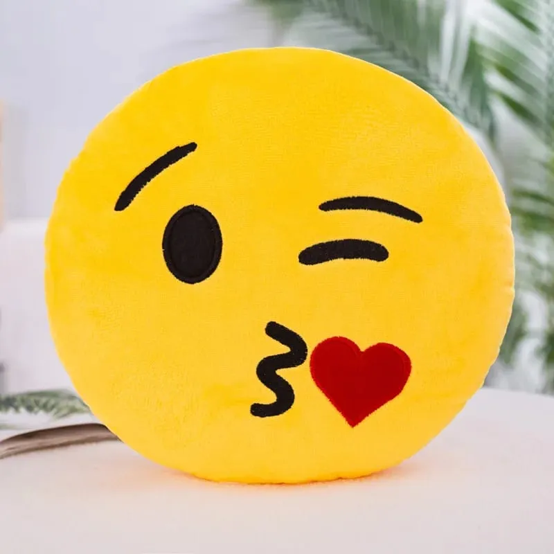 32cm Meme Emoji Smiley Face Plush Pillow Super Cute Soft Hugging Pillow for Sleeping Rest And Cushion - Toy Gift — image 4