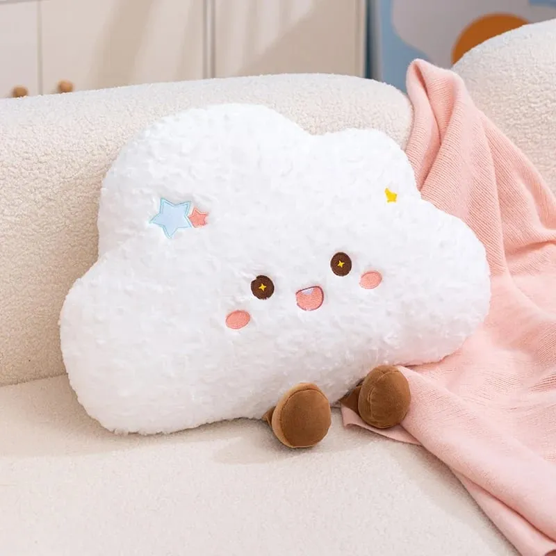 Cute Cartoon Rainbow Cloud Pillow Kawaii Stuffed Pillow Soft Filling Home Office Car Sleeping Pillow Backrest Good Gifts