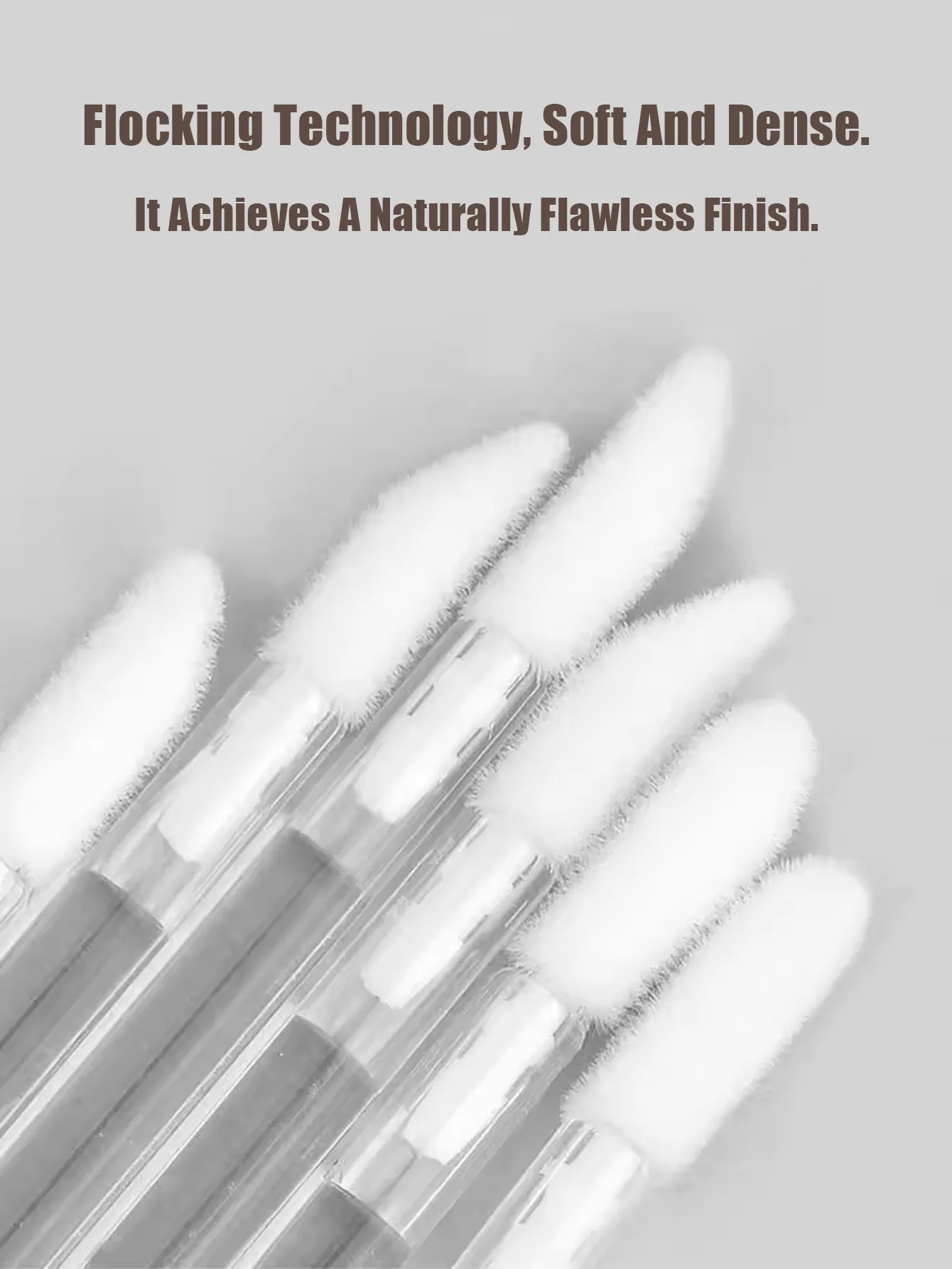 Pincéis descartáveis para lábios, 50/100 peças, pincel de maquiagem com ponta flocada, aplicador higiênico portátil para máscara corretiva de base de brilho labial — image 5