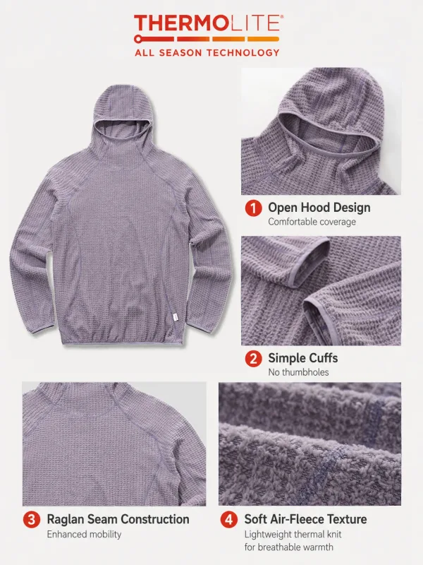Thermolite® All Season Thermal Hoodie Unisex Lättvikts Quick Dry Pullover Sweatshirt Andas Vinter Mid Layer Activewear — image 18