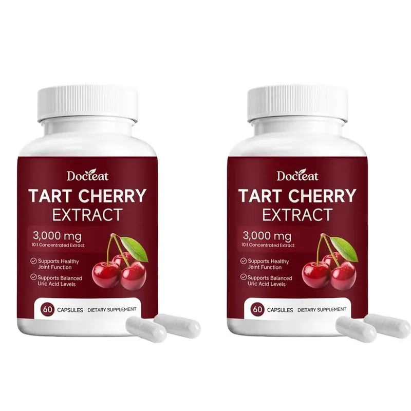 Docteat Tart Cherry Extract Capsules Supports Balanced Uric Acid Levels and Post-Exercise Recovery Comfort 10:1 60 Capsules