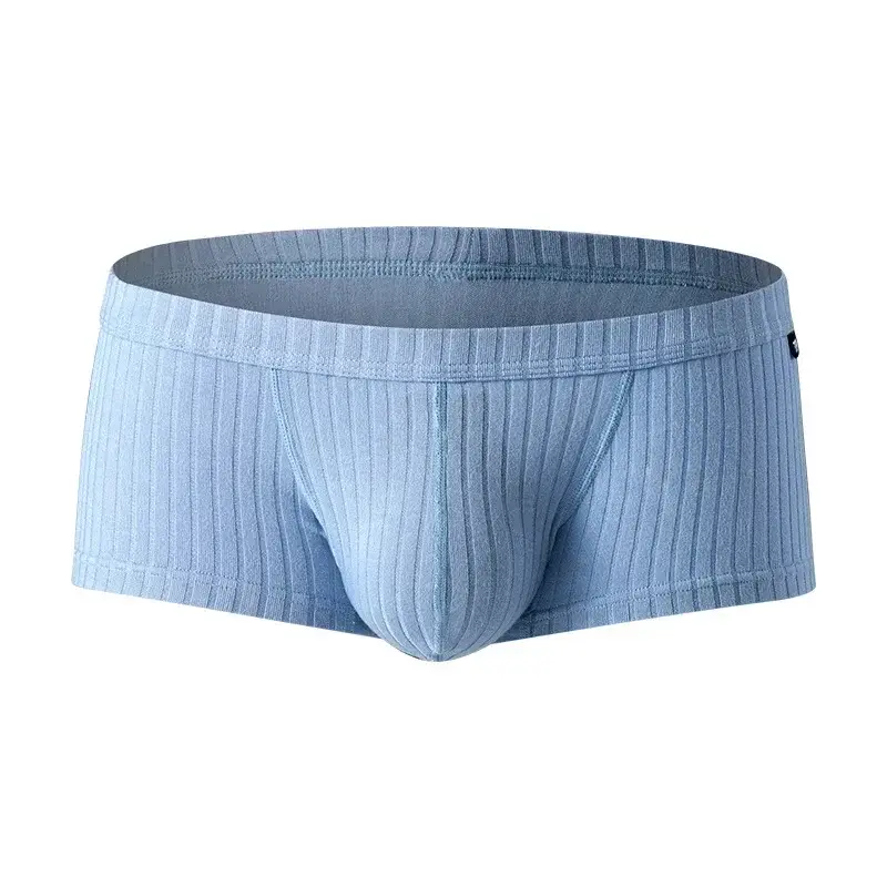 6Pack Mens Underwear Low Rise Boxer Briefs Single Layer U Convex Pouch Underpants Breathable Boxers Pack for Men