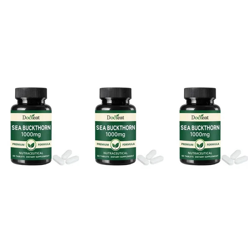 Docteat Sea Buckthorn 1000mg Tablets Daily Immune Function Support Antioxidant Nutrition Vitamin C Zinc Vitamin D3 60 Tablets