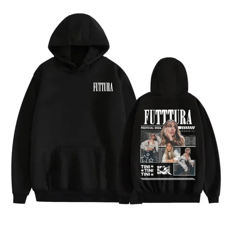 Tini Stoessel Futtura Album 2026 Merch Hoodies Men Women Clothing Vintage Aesthetic Sweatshirt Cozy Fleece Long Sleeve Pullovers — image 1