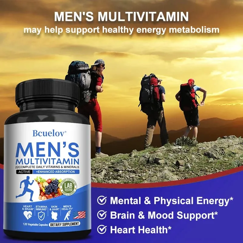 Codzienna multiwitamina dla mężczyzn – 22 witaminy i minerały Wegański suplement diety na odporność energetyczną Trawienie Skóra i ogólny stan zdrowia