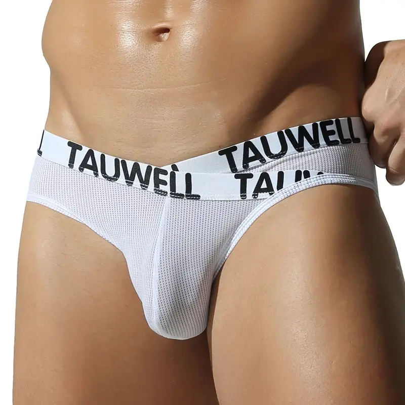 Tauwell Men's Fashion Low-Waist Sports Underwear Breathable Mesh Small V Waist Triangle Briefs — image 7