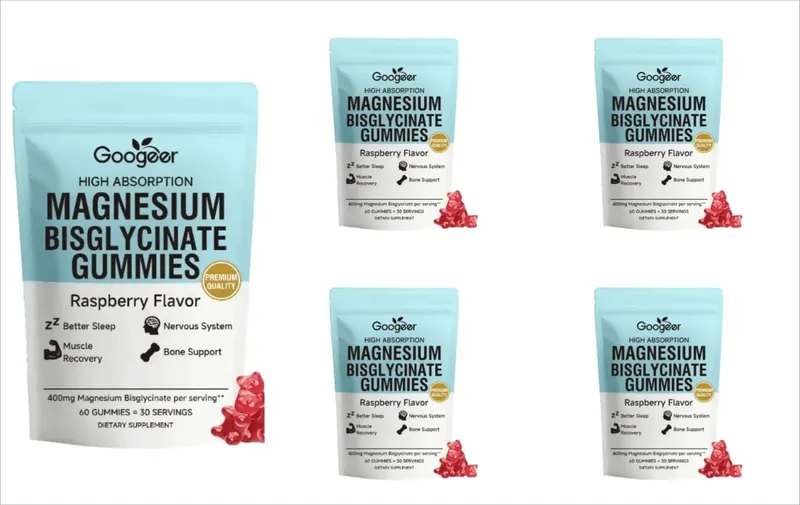 Magnesium Bisglycinate Gummies400mg Raspberry Flavor Supports Bone Health& Muscle Function Dietary Supplement for Adults60 Count — image 12