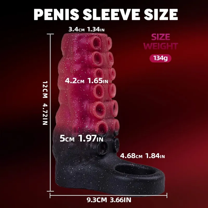Enlarged and Thicken Cock Sleeve Lock Sperm Penis Ring Adult Men Sex Toy Soft Silicone Dick Sleeve Enlargement Male 18+ Sexy Toy — image 12