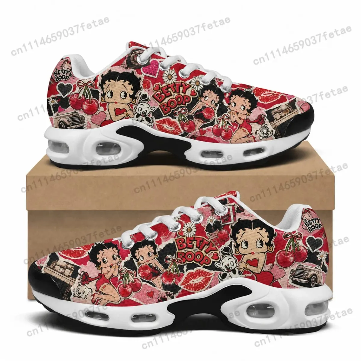 Betty Boop Cushion Sneakers Mens Womens Hip Hop Rock Lightweight Sports Shoes Custom Couple Cool Popular Leisure Sneaker — image 3