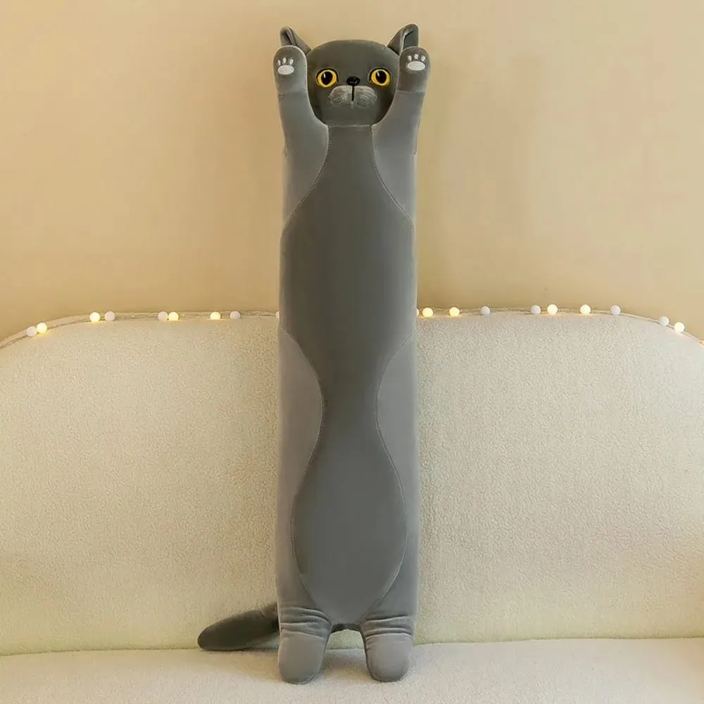 Bonito 50/70cm gato brinquedo de pelúcia longo adorável dormir travesseiro macio criativo pelúcia animal decoração para casa — image 9