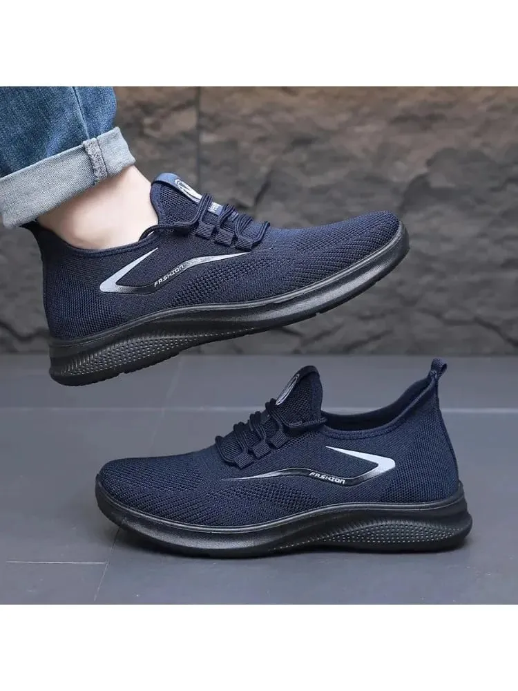 Breathable Air Knit Upper Slip On Shoes Flexible Soft Non Slip Sole Casual Running Trainers For All Season Daily Wear — image 2