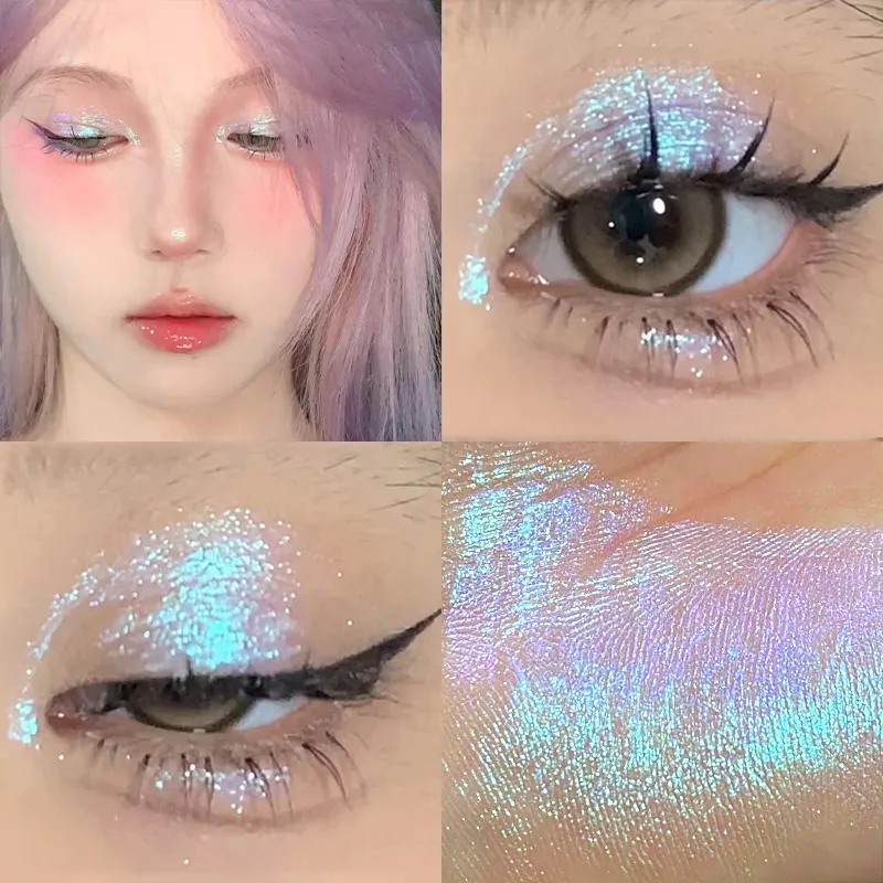 Glitter Chameleon Eye Makeup Multichrome Shimmer Eyeshadow Duochrome Stick Shine Chrome Highlighter Pen Party Luminous Cosmetics — image 2
