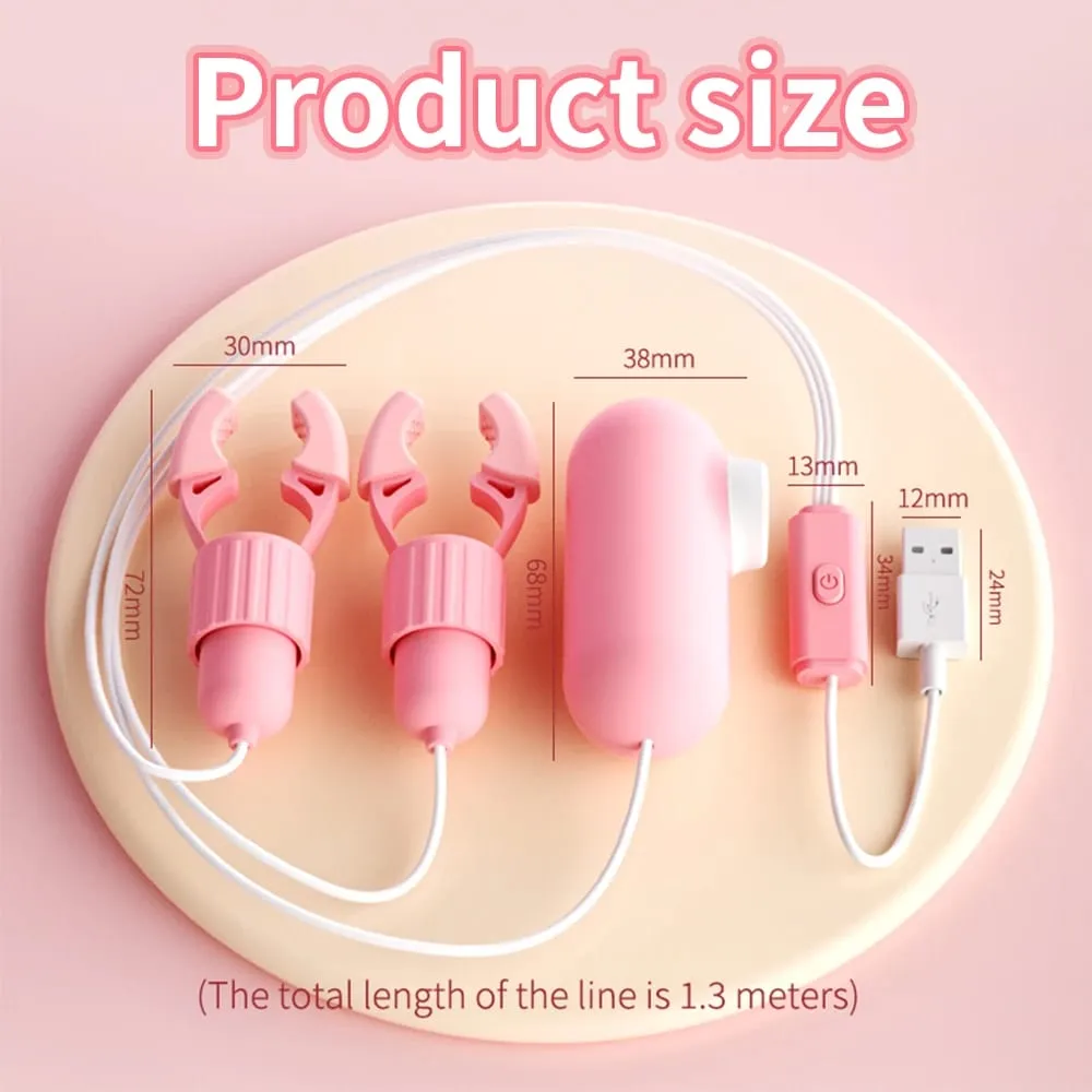 Nipple Clamps Vibrator Breast Massage Tongue Licking Sucking Vibrating Clit Stimulator Female Maturbator Adult Sex Toy For Women — image 5