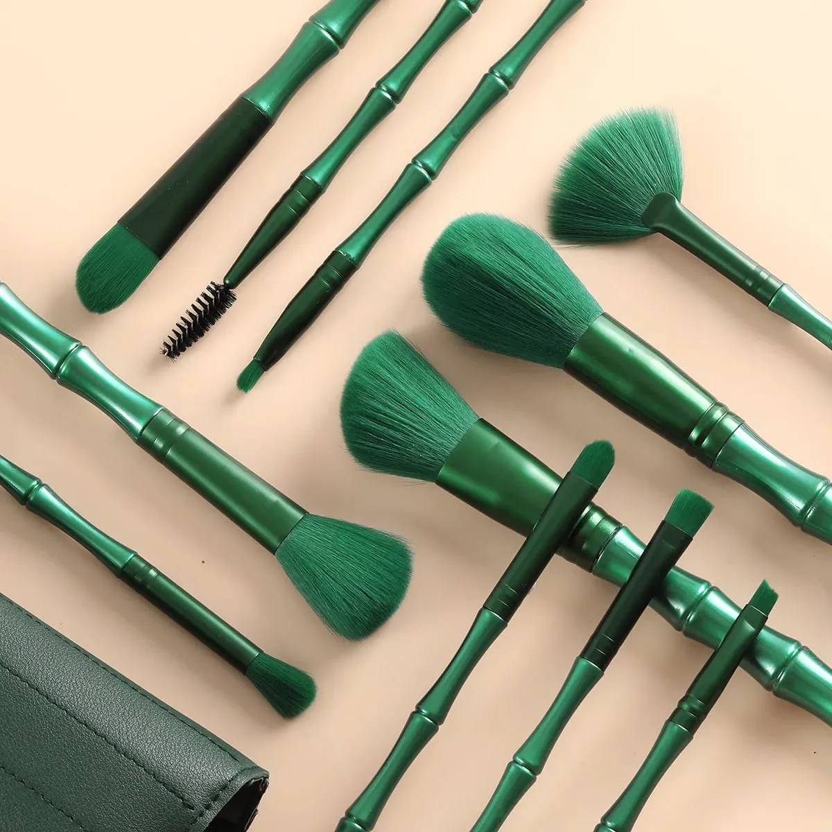 11Pcs Bamboo Makeup Brushes Kit Soft Dense Hair Multifunctional Brush Set Foundation Face Powder Eyeshadow Blush