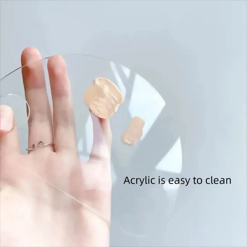 New Foundation Tray Transparent Acrylic Palette Tool Mixing Makeup Palette Makeup Spatula Artist Equipment Makeup Mixer CZYJ04