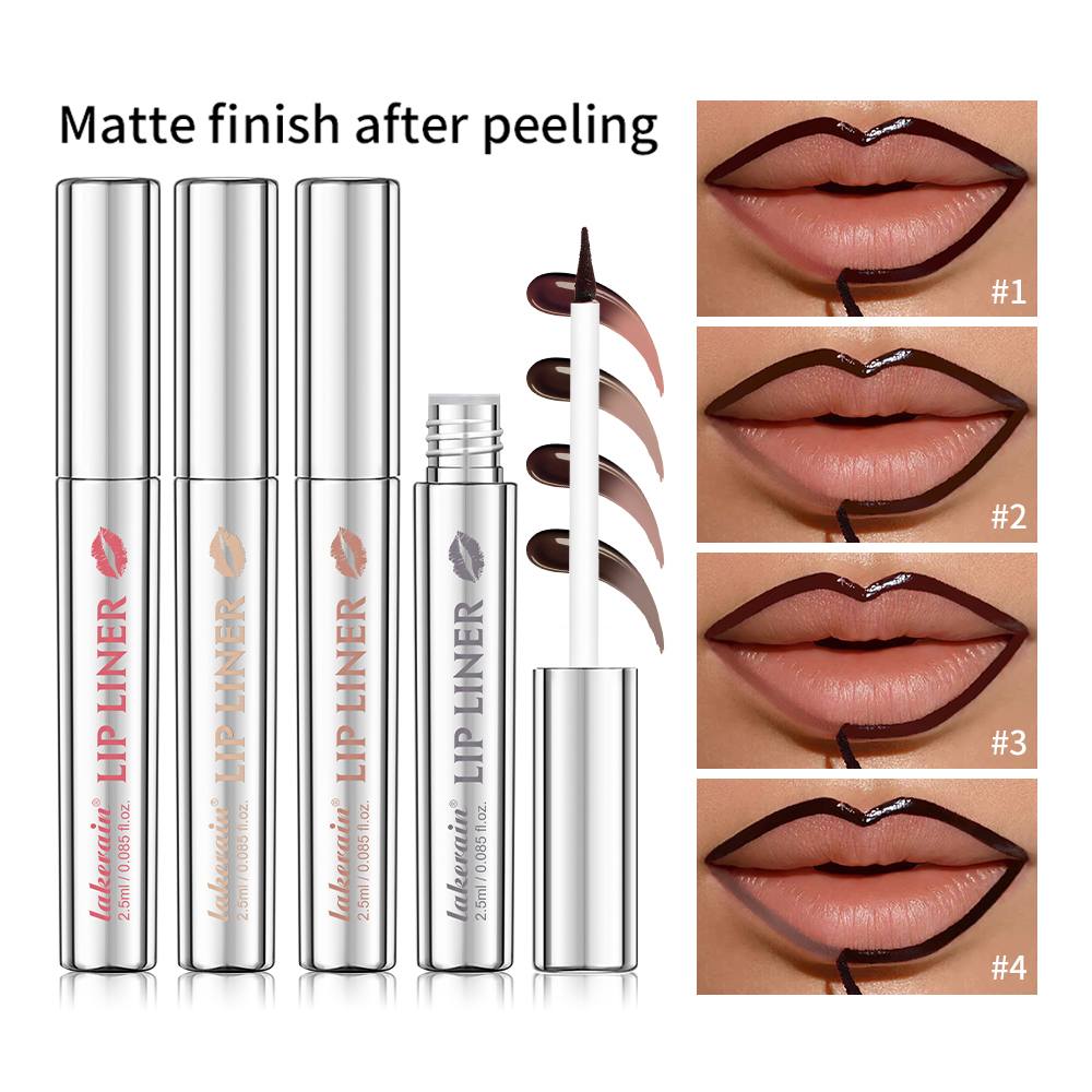 Vattentät Lip Liner Peel Off Tatuering Läppglans Vattentät Långvarig Matt Läpp Nyans Brun Kontur Avrivbar Läppar Fläck Kosmetisk — image 6