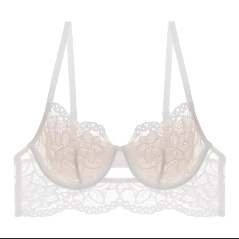 Sheer Mesh Bra Large Bust Minimizer Ultra Thin See Through Underwire Anti Sagging Push Up Sexy Lingerie Set Women S-XL MOYISU AB — image 8