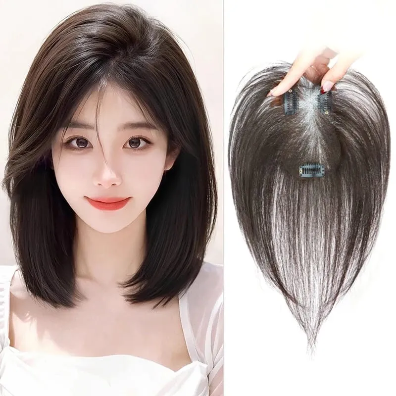 Wig Patches for Women with Fluffy Hair on the Top of the Head Natural and Seamless Hair Coverage White Hair Replacement Patches — image 2