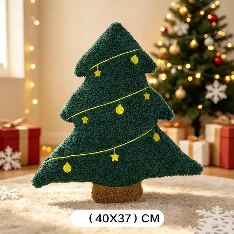 New 40cm Christmas Plush Toys Soft Christmas Tree Pillow Doll Cute Stuffed Xmas Cushion Sofa Room Decoration for Christmas Gifts — image 5
