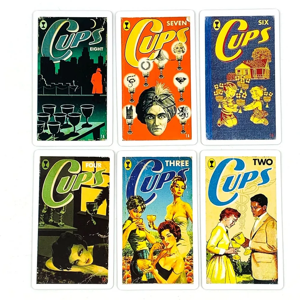 12×7cm The Pulp Tarot Cards 78 Cards Magazines Themed Tarot Card Deck With Guide Book For Beginners Divination & Party Games — image 3